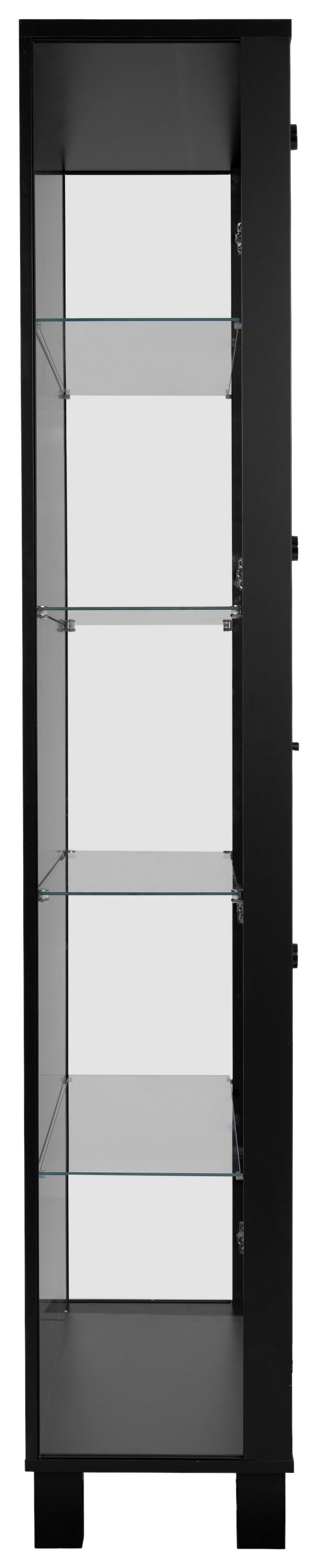 Vitrine Albi Schwarz B: 62 cm - Schwarz, Trend, Glas/Holzwerkstoff (62/189/33cm)