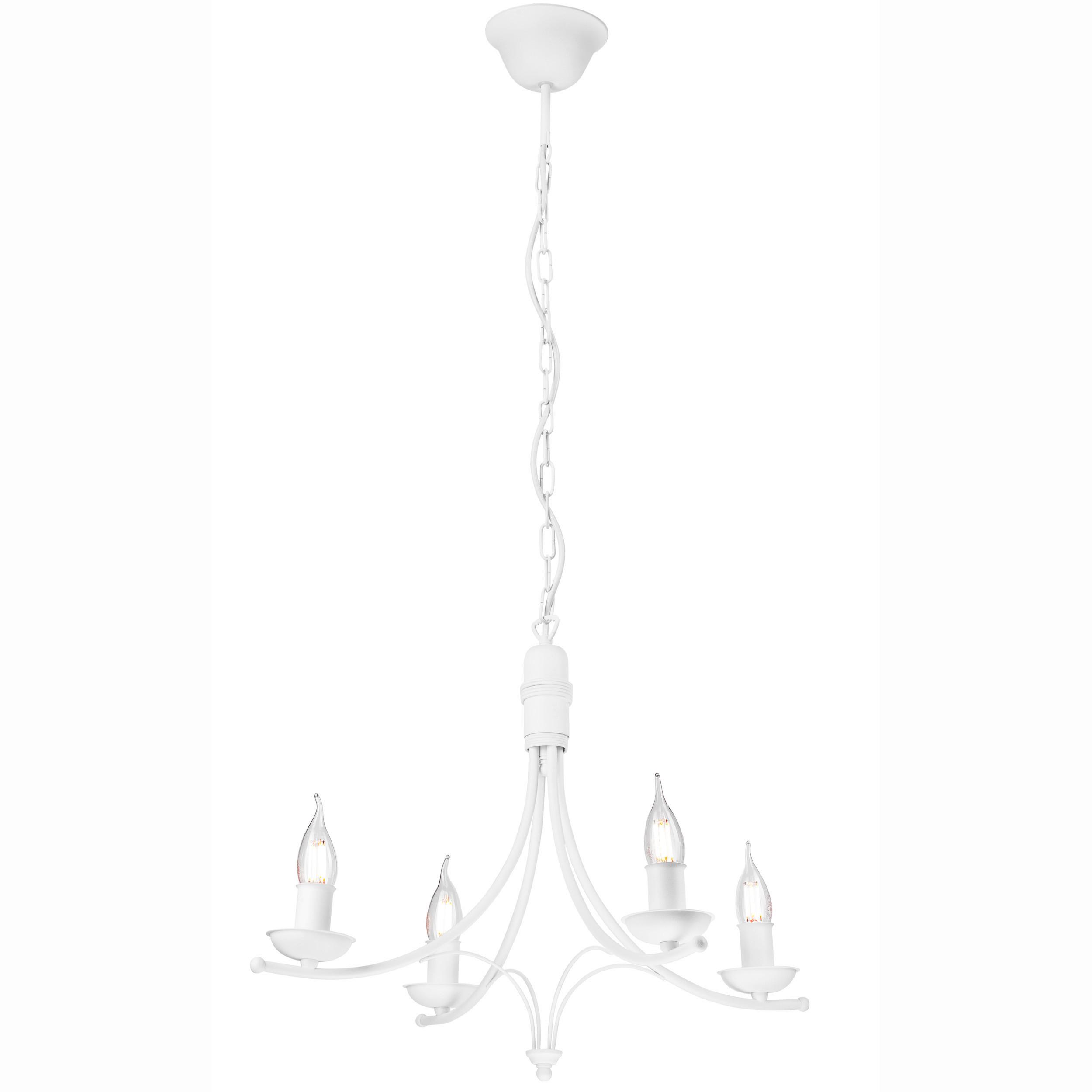 Kronleuchter 44156 Lucy - Weiß Hochglanz, KONVENTIONELL, Metall (58/100cm)