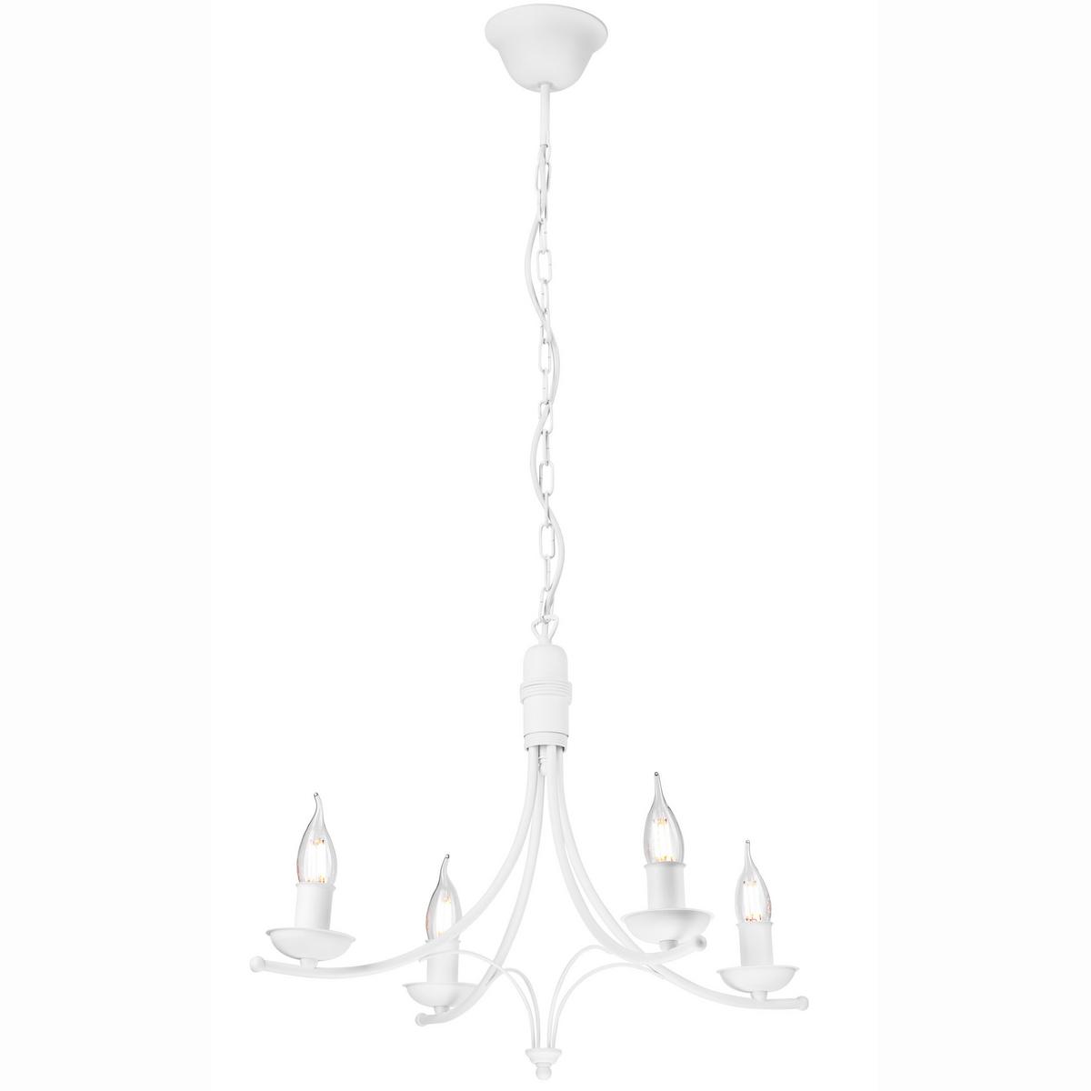 Kronleuchter 44156 Lucy - Weiß Hochglanz, KONVENTIONELL, Metall (58/100cm)