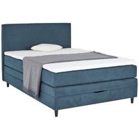 Boxspringbett Mit Topper & Bettkasten 140x200 Kleopatra - Blau, KONVENTIONELL, Holz/Holzwerkstoff (140/200cm) - Ondega