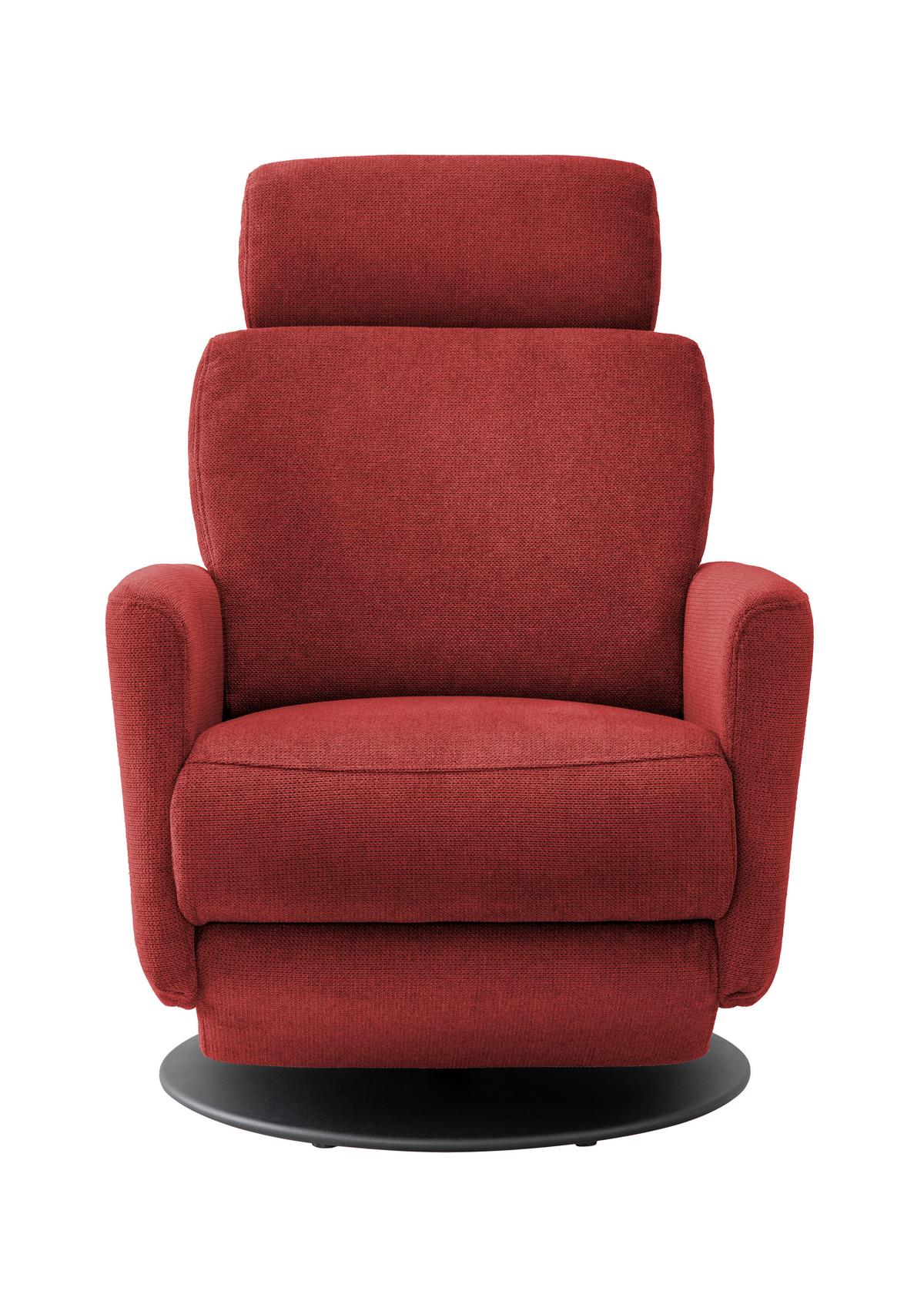 Relaxsessel Centrale T: 87-154 cm, Rot - Rot/Schwarz, MODERN, Textil (77/105/87-154cm) - Livetastic