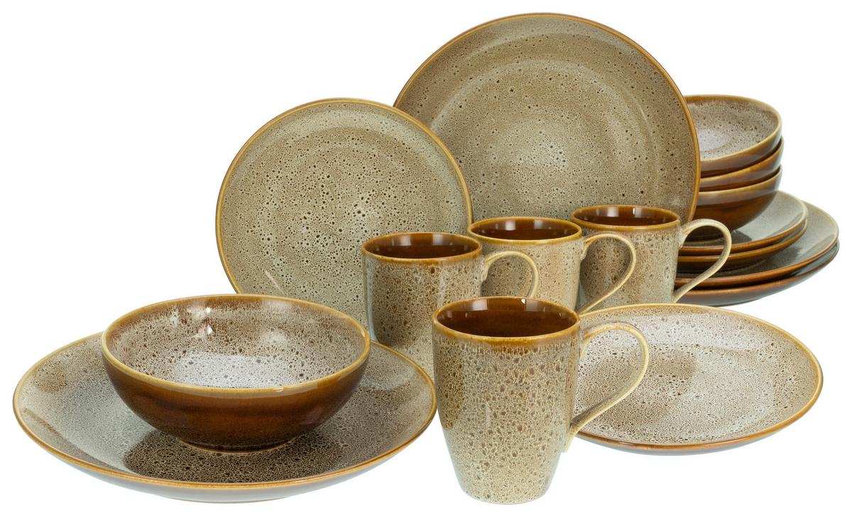 Kombiservice Keramik 4 Personen Geschirr Set - Multicolor, MODERN, Keramik (34/31/33cm) - Creatable