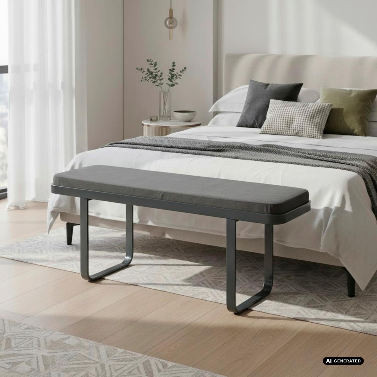 SEDACÍ LAVICE DARIO 2 - antracitová, Konvenční, kov/textil (115/48/36cm)