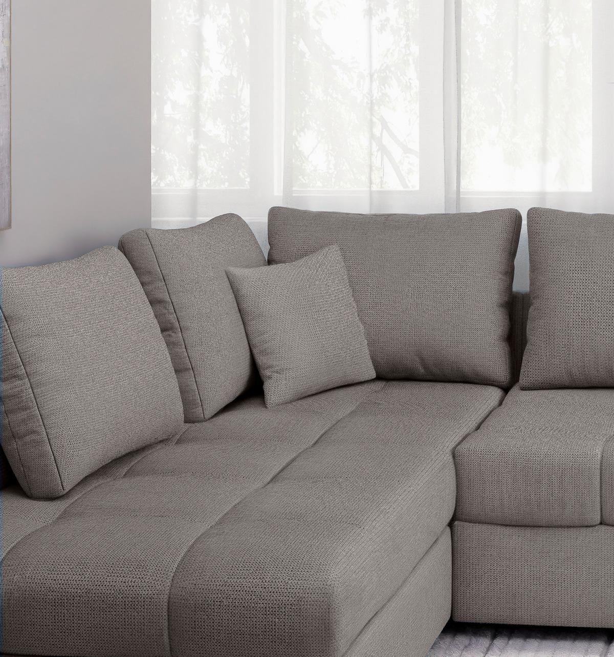 Eckschlafsofa Alvito Graubraun S: 202x298 Cm - Graubraun/Schwarz, MODERN, Textil (202/298cm) - MID.YOU