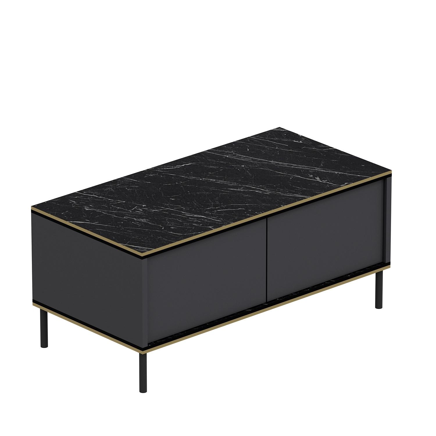 Couchtisch Imaj Anthrazit/schwarz B: 90 Cm - Anthrazit/Schwarz, Design, Holzwerkstoff/Metall (90/45/40cm) - Livetastic