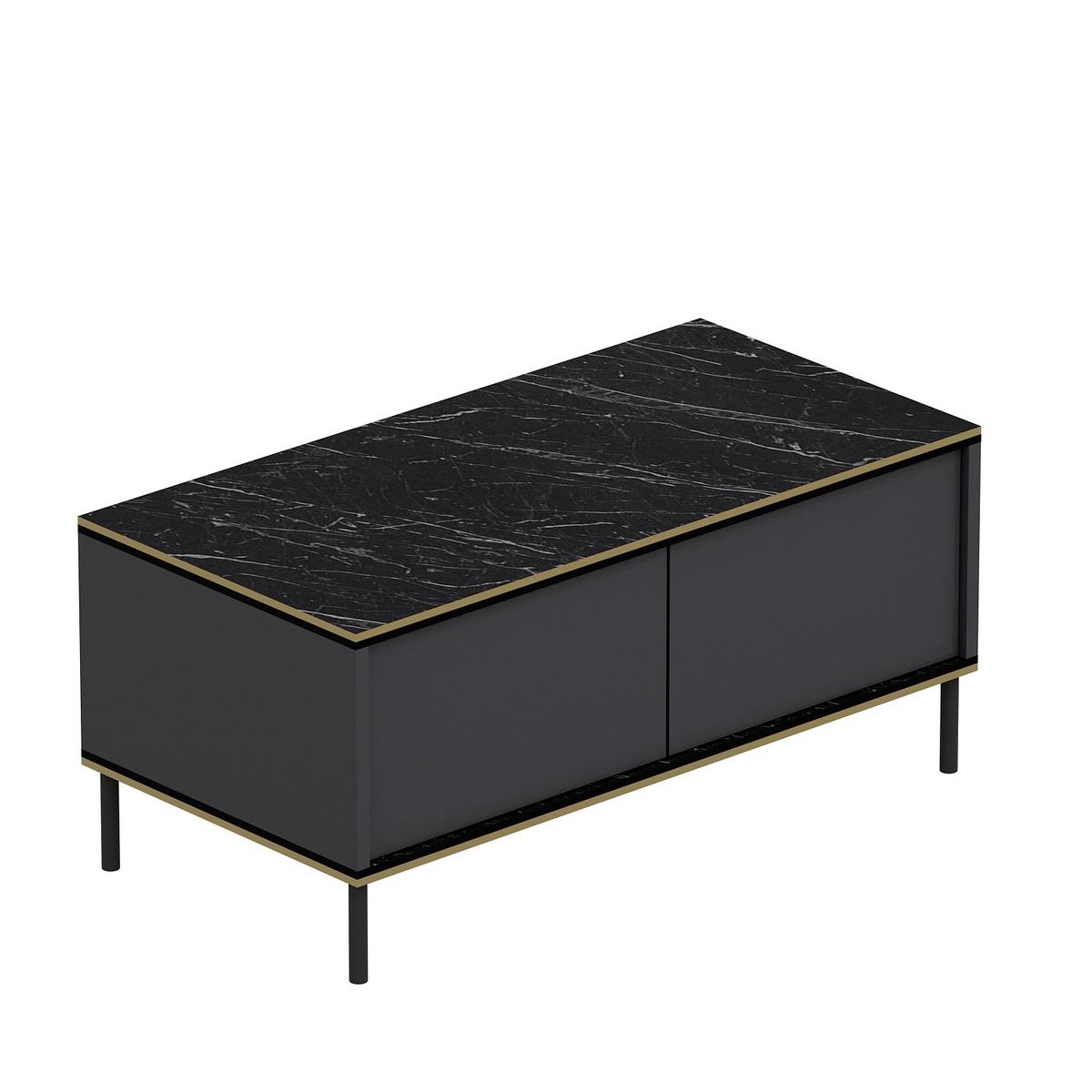 Couchtisch Imaj Anthrazit/schwarz B: 90 Cm - Anthrazit/Schwarz, Design, Holzwerkstoff/Metall (90/45/40cm) - Livetastic