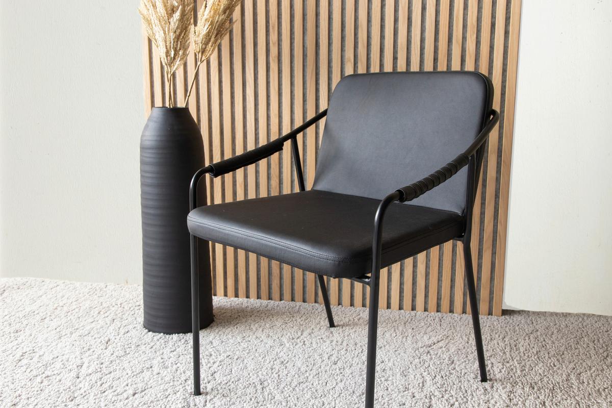 Stuhl-set Tvist - Schwarz, Design, Textil/Metall (53/77/59cm) - Livetastic