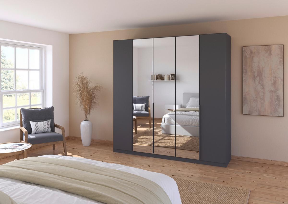 Drehtürenschrank Alabama Grau Metallic B: 226 Cm - Grau, MODERN, Holzwerkstoff (226/229/54cm) - Rauch Möbel