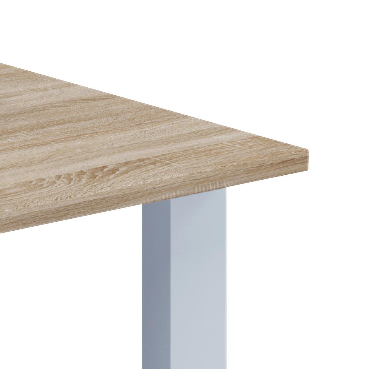 Schreibtisch Lona Sonoma Eiche/weiß B: 80 Cm - Weiß/Sonoma Eiche, MODERN, Holzwerkstoff/Metall (140/80/76cm) - MID.YOU