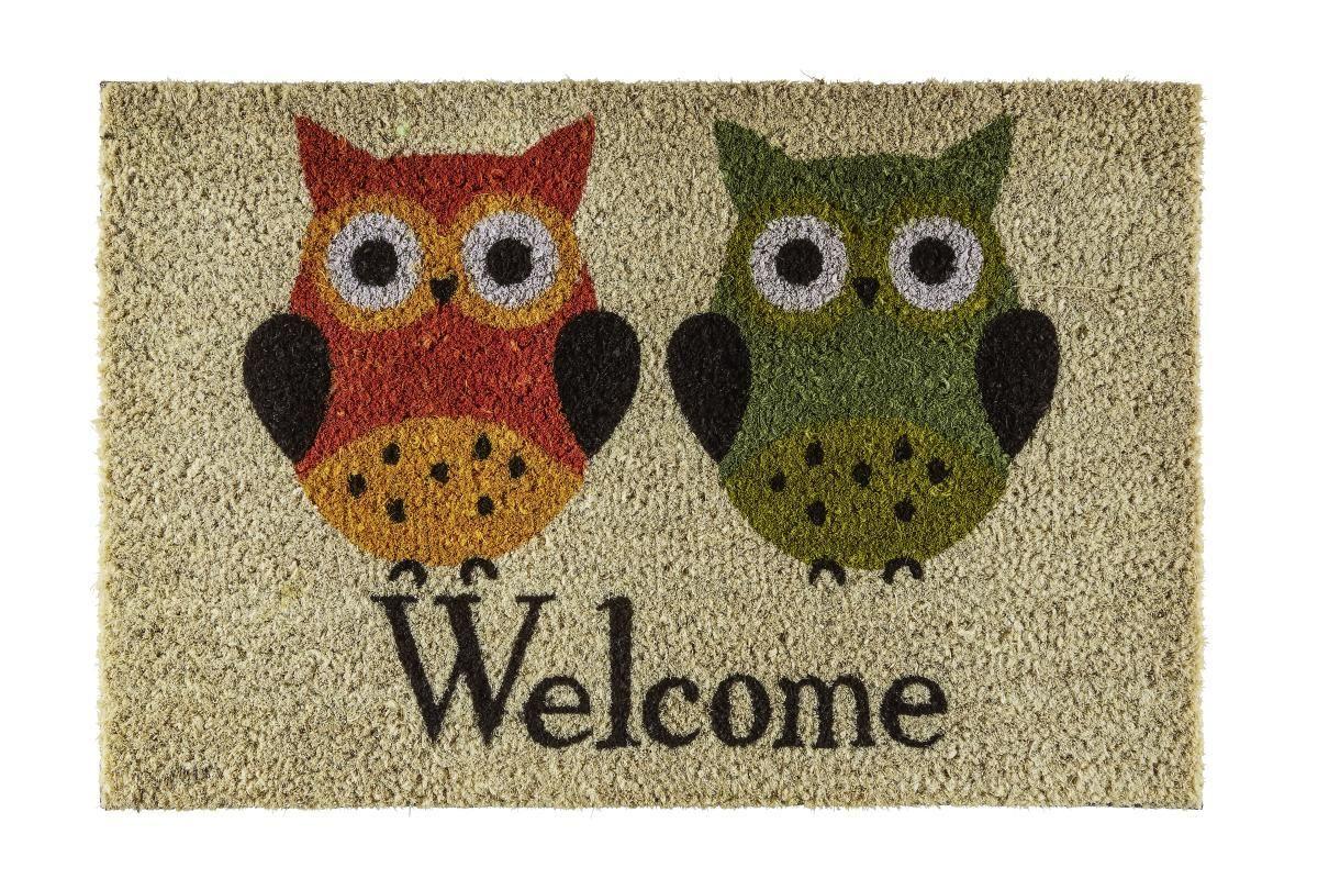 DVEŘNÍ ROHOŽKA Welcome sovy, 40/60cm - přírodní barvy, textil (40/60cm) - Mömax