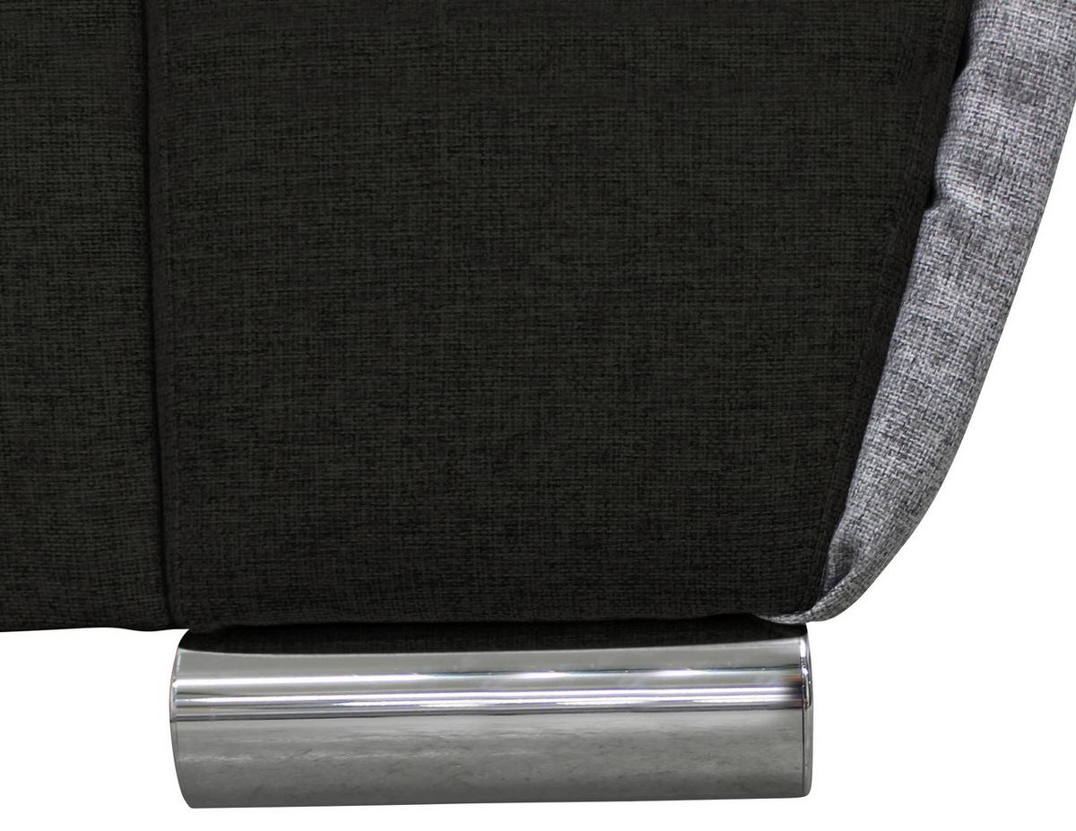 Ecksofa mit Schlaffunktion Delux Schwarz/Hellgrau - Silberfarben/Hellgrau, Design, Textil (266/266cm) - Livetastic