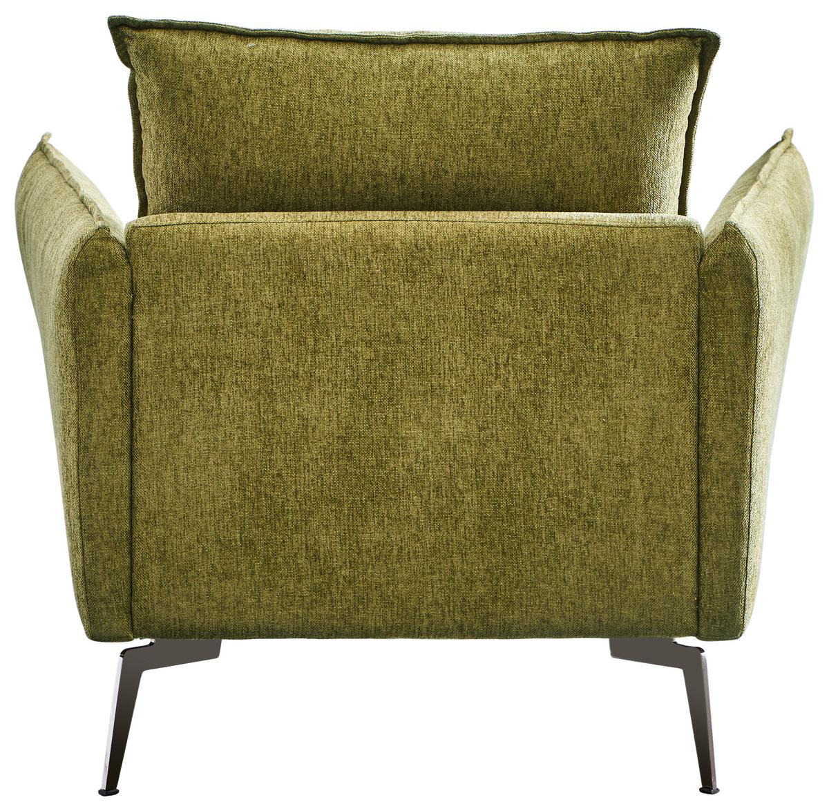 Sessel Skye Olivgrün B: 96 Cm - Schwarz/Olivgrün, Design, Textil (96/84/100cm) - Livetastic