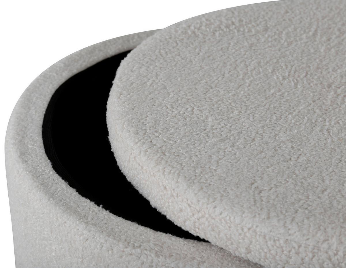 Pouf Dunken - Weiß, Design, Textil (51/43/51cm) - Livetastic