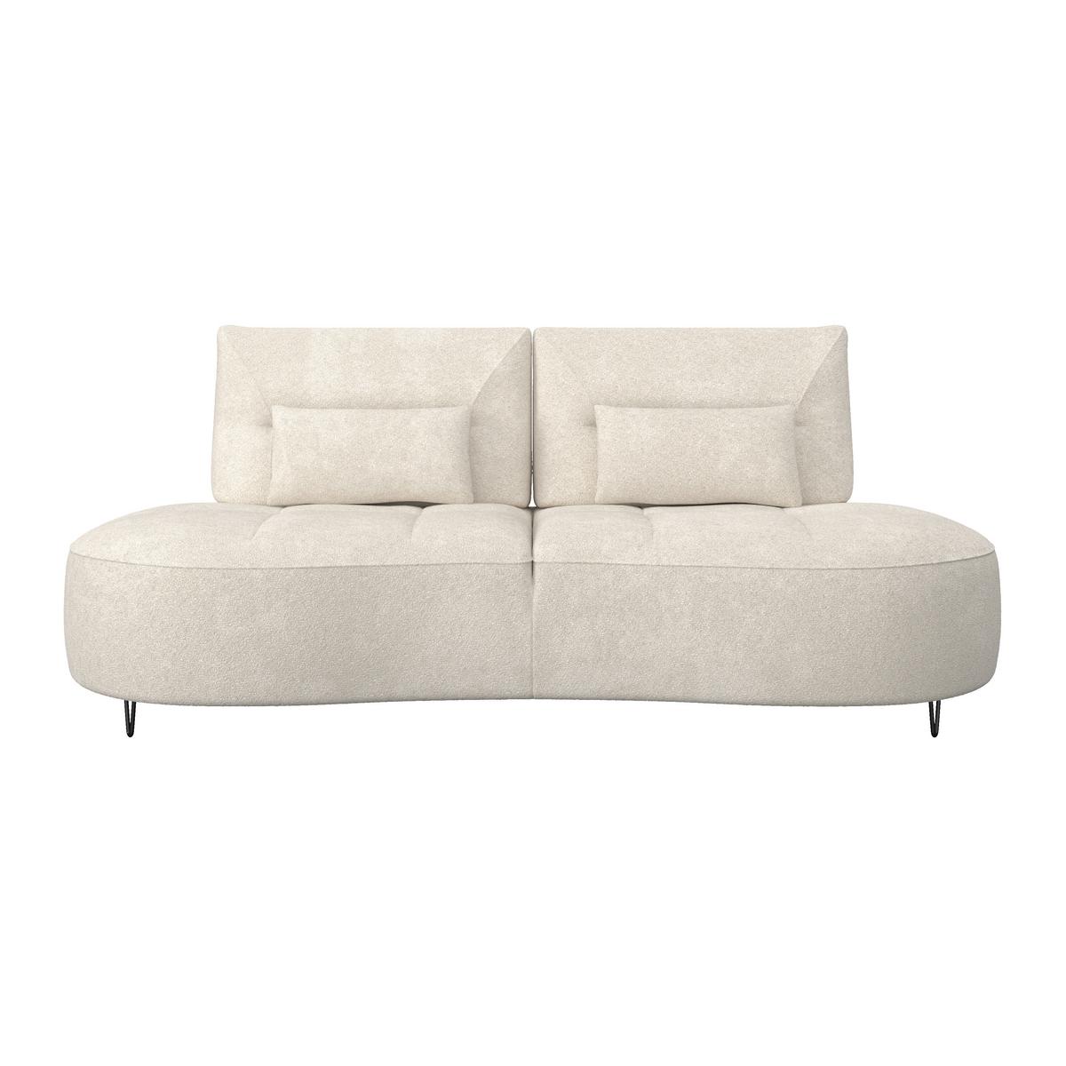 Dvoumístná pohovka BENNY, béžové buklé, max. 360 kg - černá/béžová, Moderní, kov/dřevo (224/85/114cm) - Bessagi Home