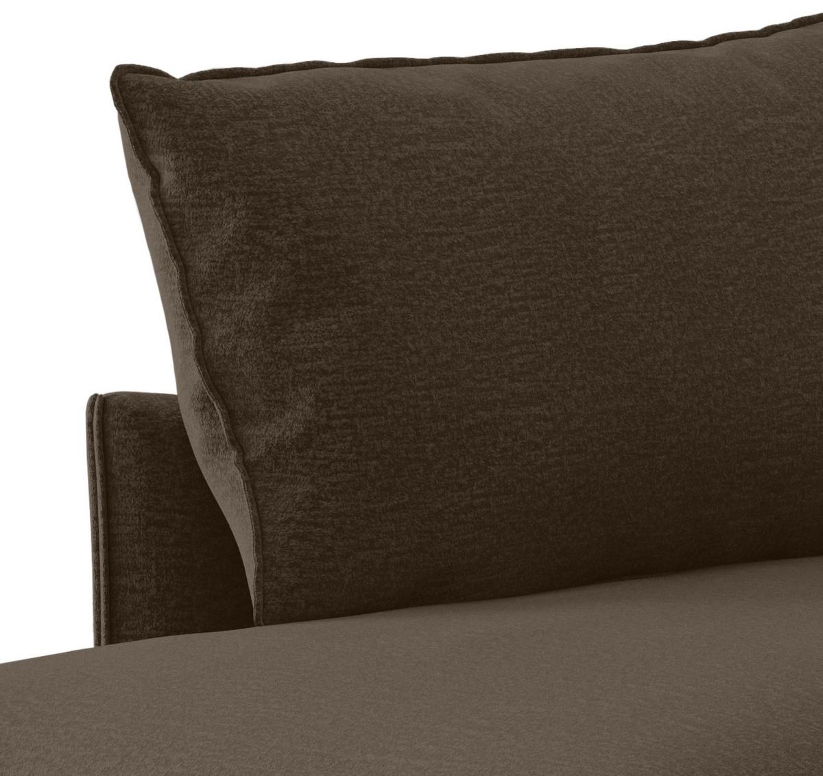 Ecksofa Samos Braun S: 204x267 cm - Schwarz/Braun, Design, Textil (204/267cm) - Livetastic