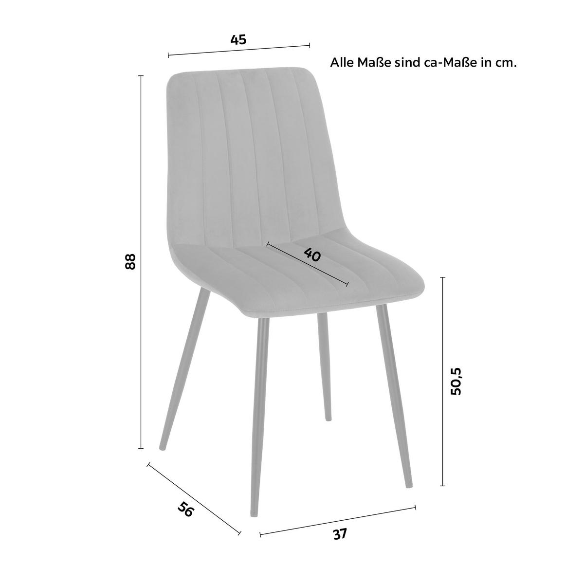 Židle LISA šedá - šedá/antracitová, Lifestyle, kov/textil (45/88/56cm) - Mömax