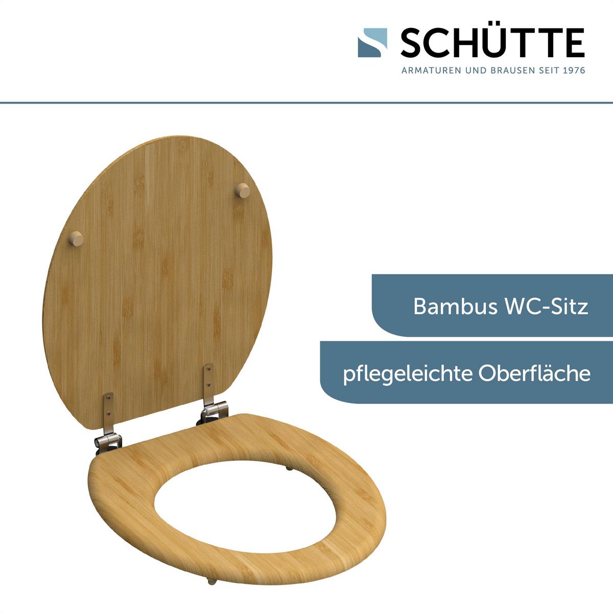 Wc-sitz Naturfarben Bamboo B: 42,5 Cm - Naturfarben, Design, Holzwerkstoff (42,5/5,5/37cm) - Schütte