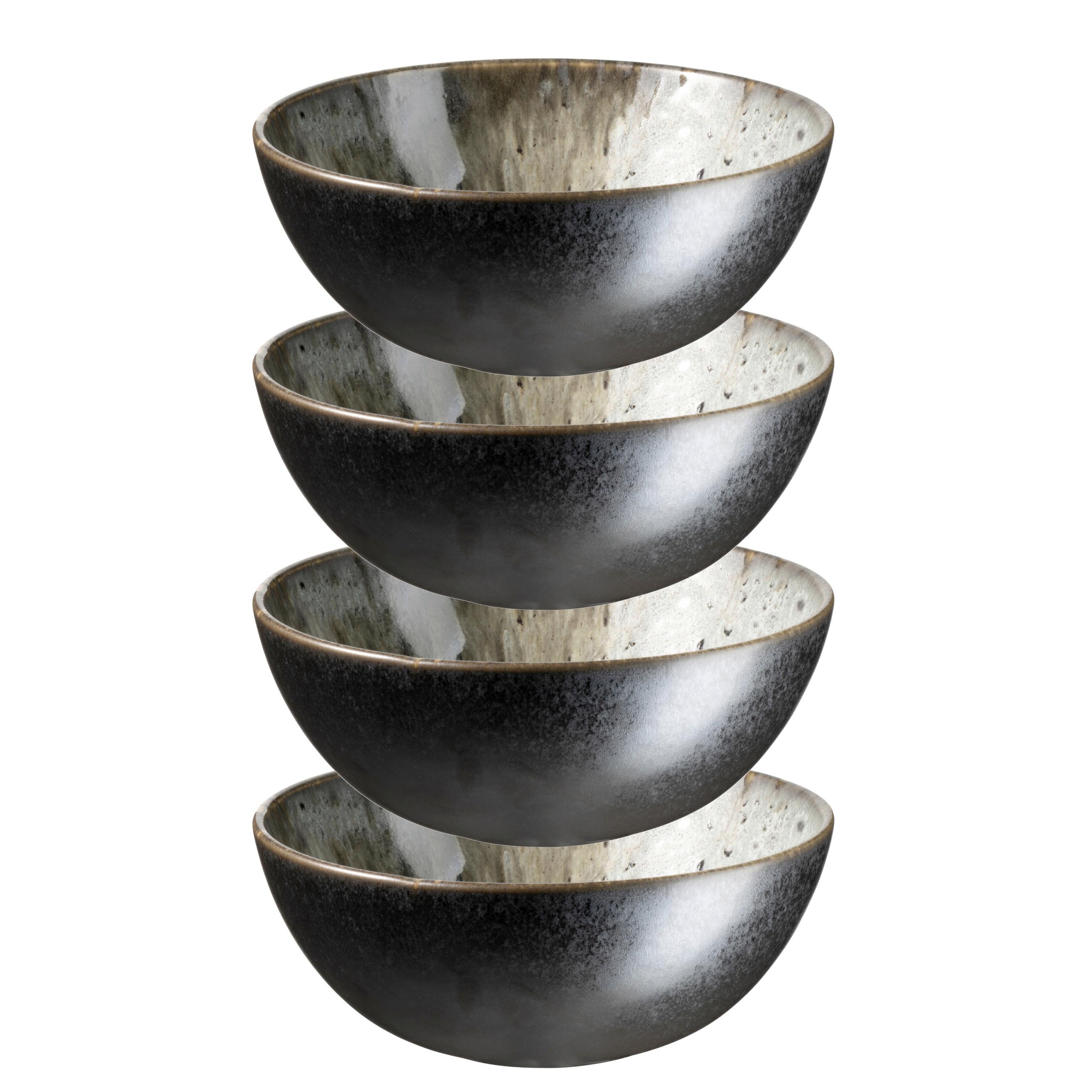 Müslischalenset Carellia Steinzeug, Grau, 4-Teilig - Grau, Basics, Keramik (14,5/6cm) - Mäser