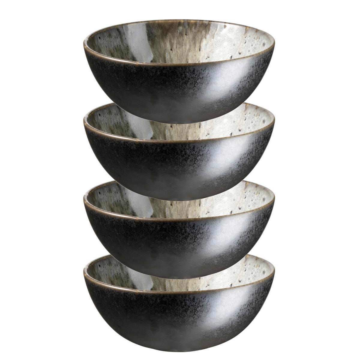 Müslischalenset Carellia Steinzeug, Grau, 4-Teilig - Grau, Basics, Keramik (14,5/6cm) - Mäser