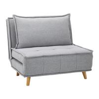 Rozkládací křeslo LAYLA, světle šedá - světle šedá/přírodní barvy, Moderní, dřevo/textil (104/92/84cm) - P & B