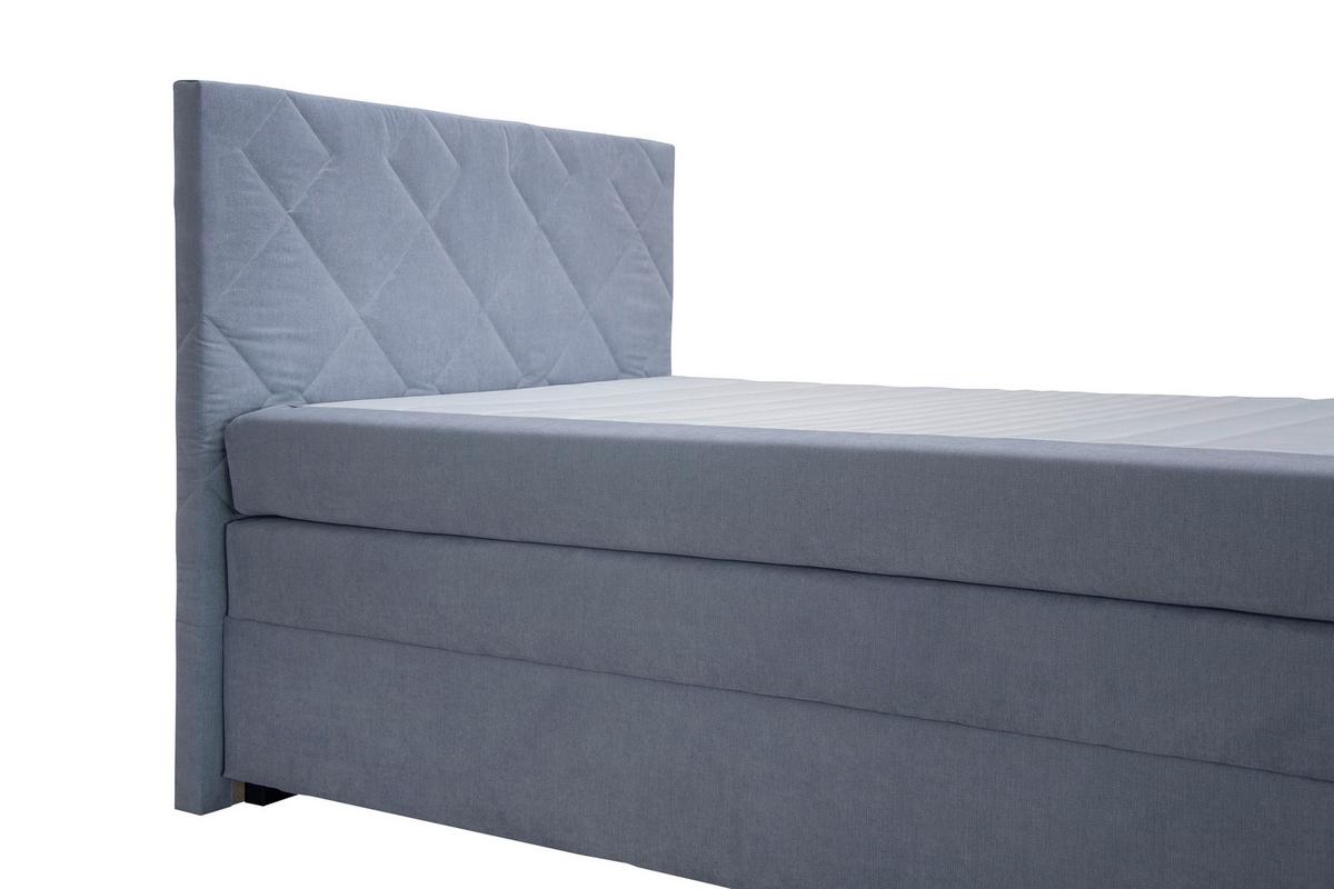 Boxspring posteľ JOHANA 120x200, sivomodrá - modrá/strieborná, Konventionell, drevo (120/200cm)