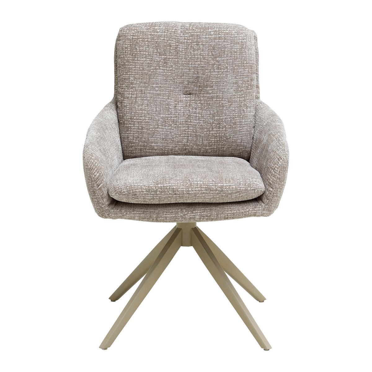 Židle s podrukami Lony, béžová, otočná - béžová, Moderní, kov/textil (60/89/69cm) - Mömax