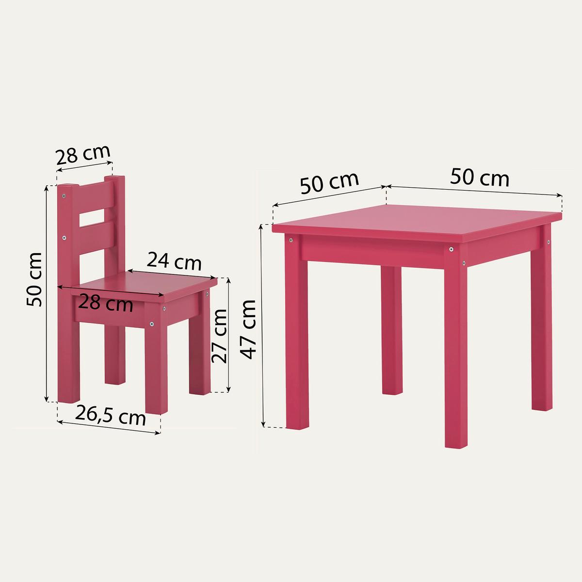 Kindersitzgruppe Bundle Mads Pink - Pink, MODERN, Holz - MID.YOU