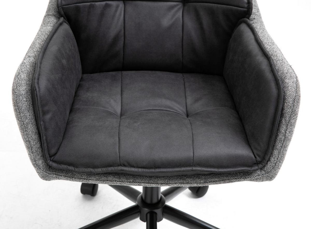 Drehstuhl Lukas - Schwarz/Grau, MODERN, Kunststoff/Textil (64/92/62cm) - Livetastic