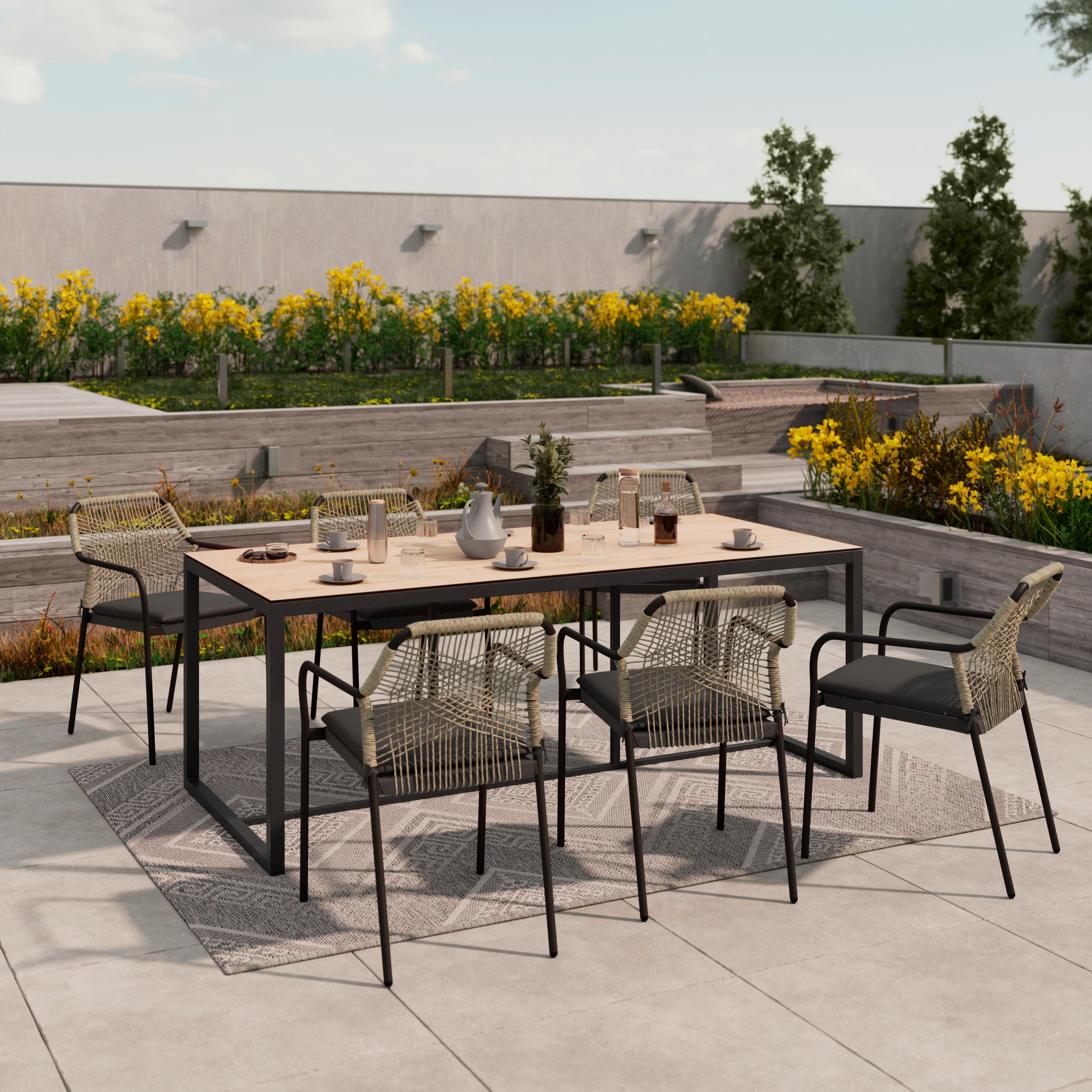 Gartensessel Isabella Metall/Kunststoff/Textil - Dunkelgrau, MODERN, Kunststoff/Textil (56/58/86cm) - Luca Bessoni