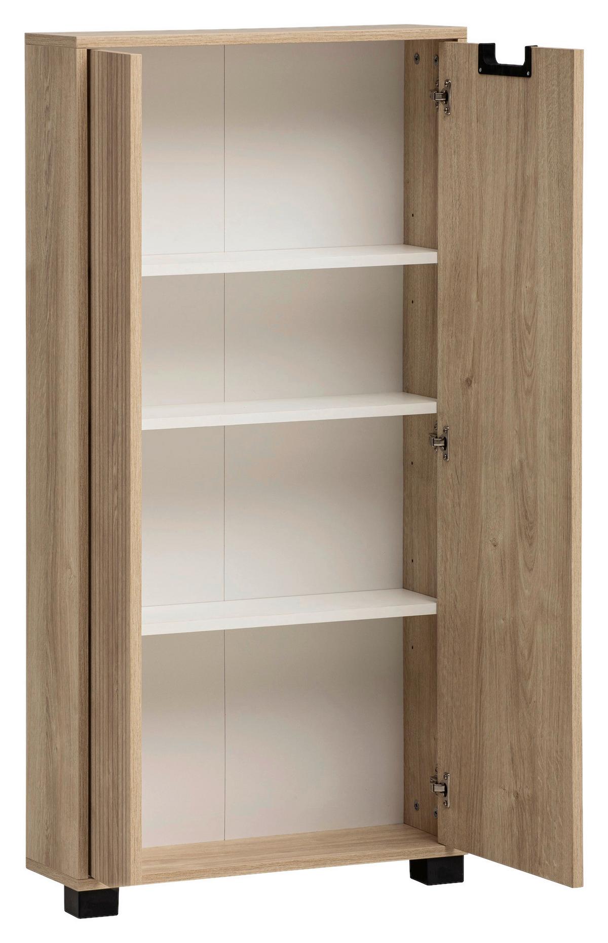 Highboard Emmik, Eiche Artisan B: 59,8 - Schwarz/Eiche Artisan, Design, Holzwerkstoff (59,8/124/19,55cm) - MID.YOU