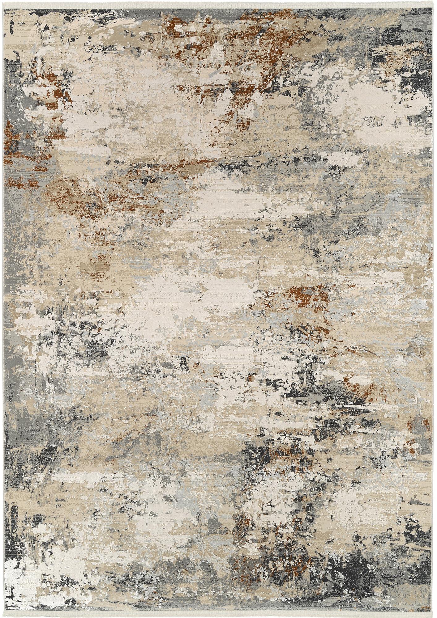 Webteppich Le Mans 29 - Beige/Grau, Design, Textil (67/130cm) - Dieter Knoll