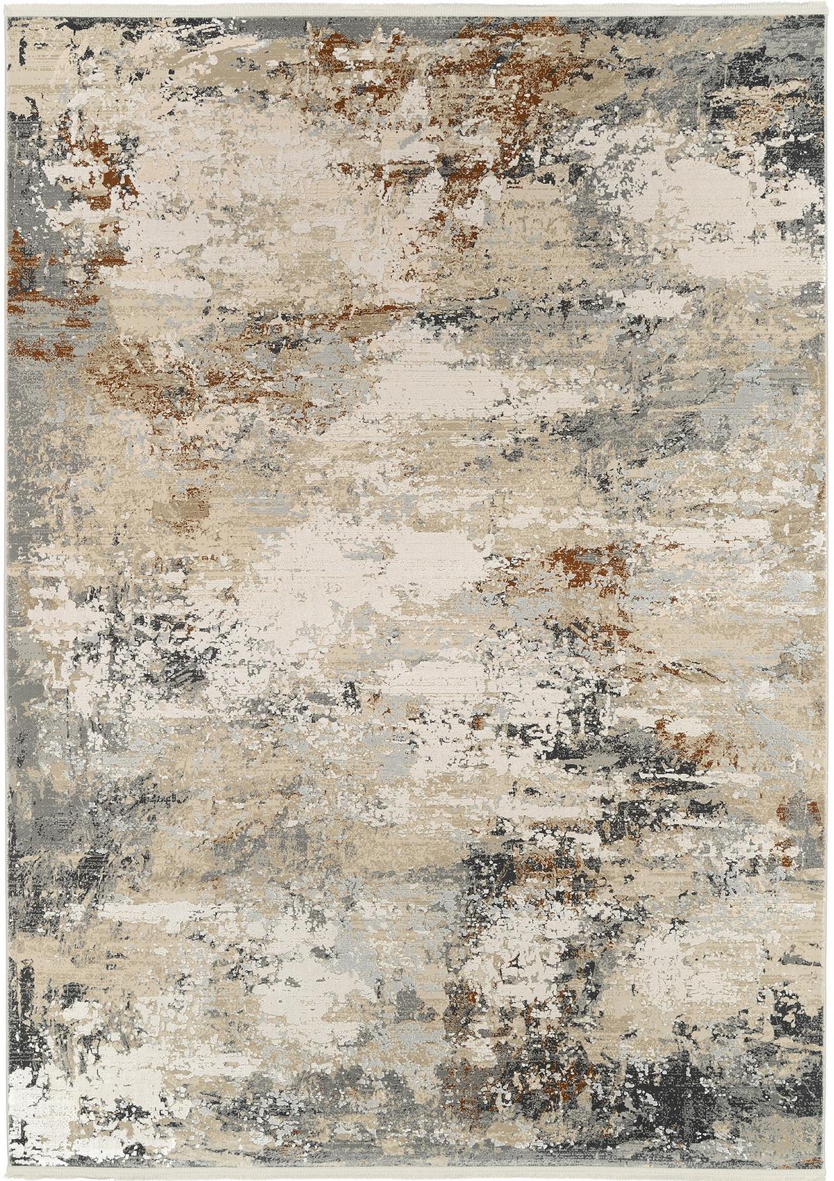 Webteppich Le Mans 29 - Beige/Grau, Design, Textil (67/130cm) - Dieter Knoll