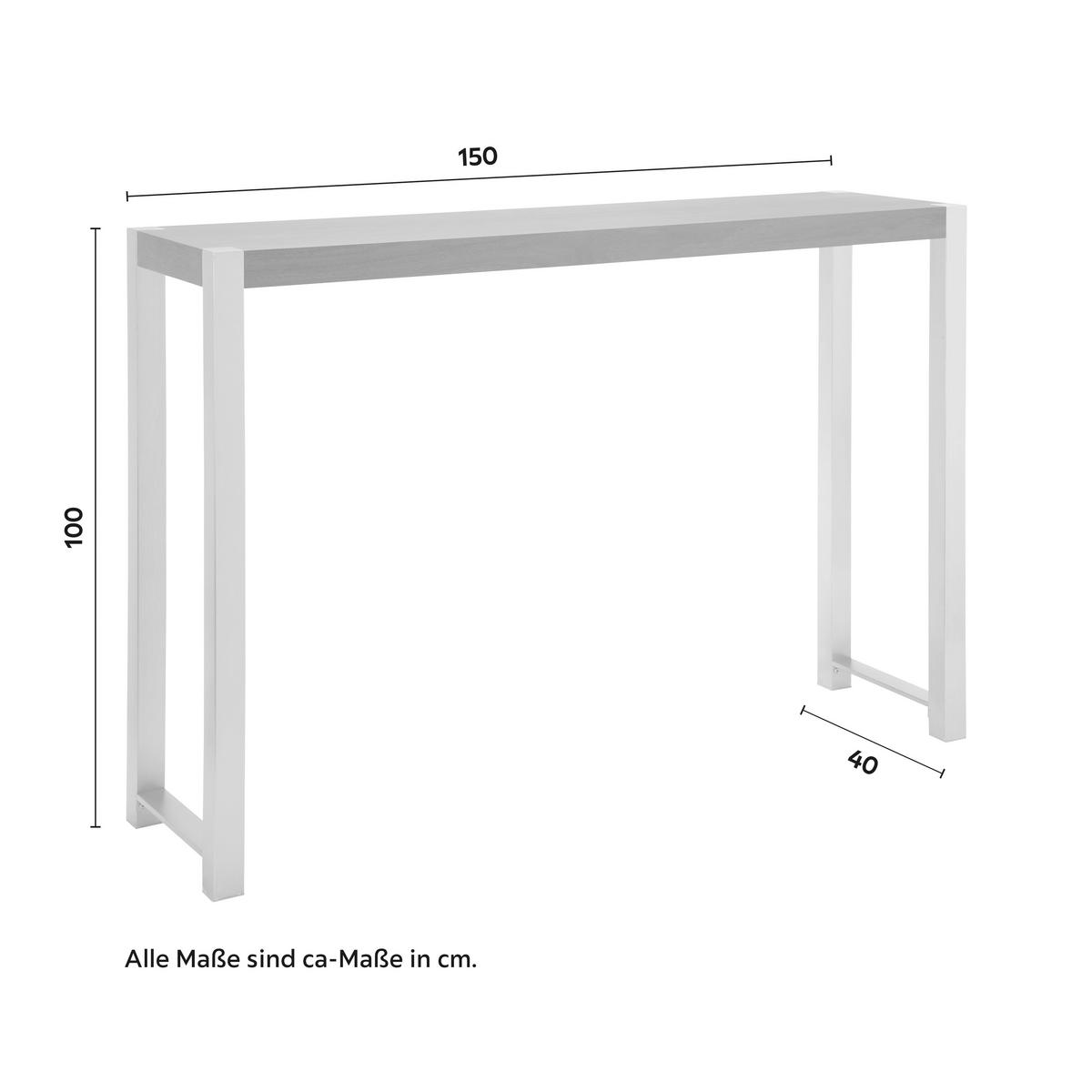 Barový stôl ENORA 40x150 cm - farba ušľachtilej ocele/farba vlašského orecha, Modern, kov/drevo (150/100/40cm) - Bessagi Home