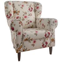 Ohrensessel Asino Beige/Rot/Wengefarben - Wengefarben/Beige, KONVENTIONELL, Textil (80/102/86cm) - Livetastic