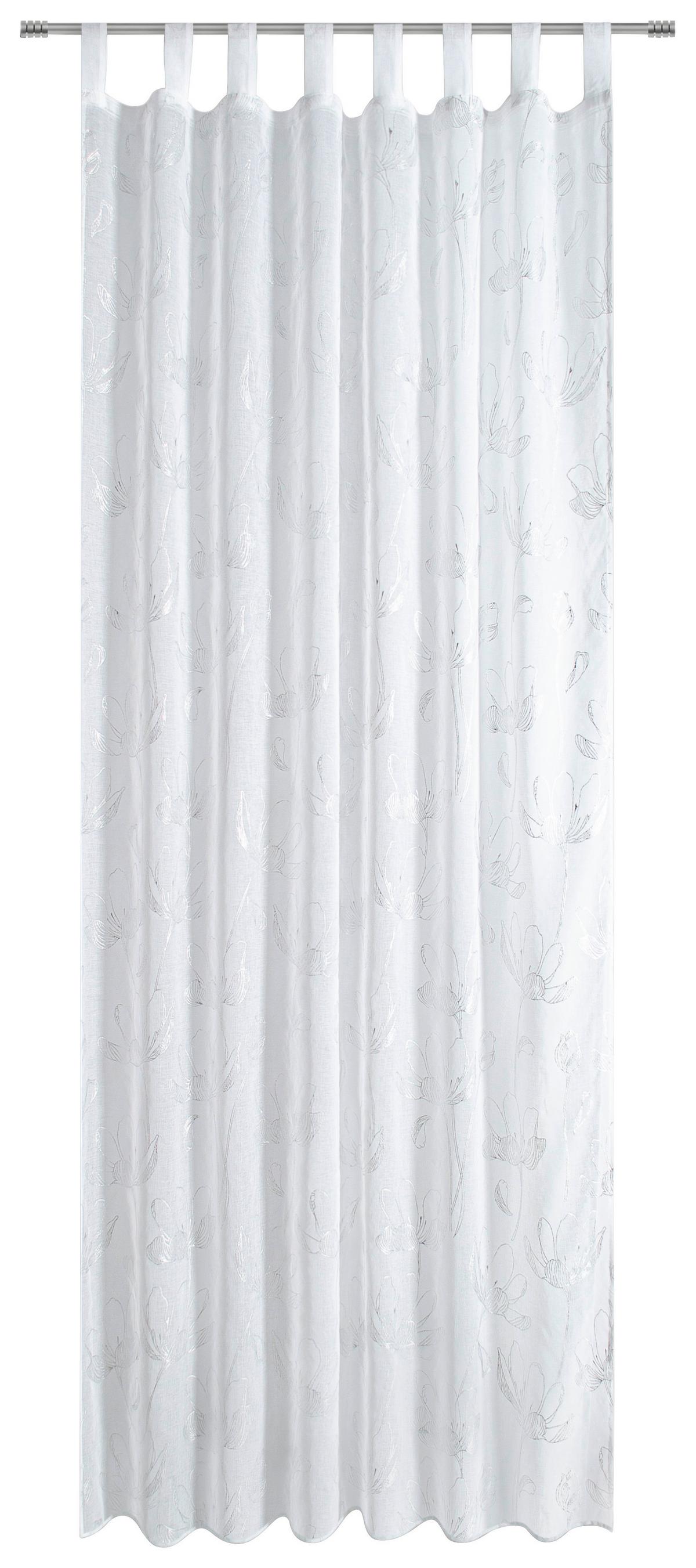 silberfarben Weiß Kombivorhang in transparent &
