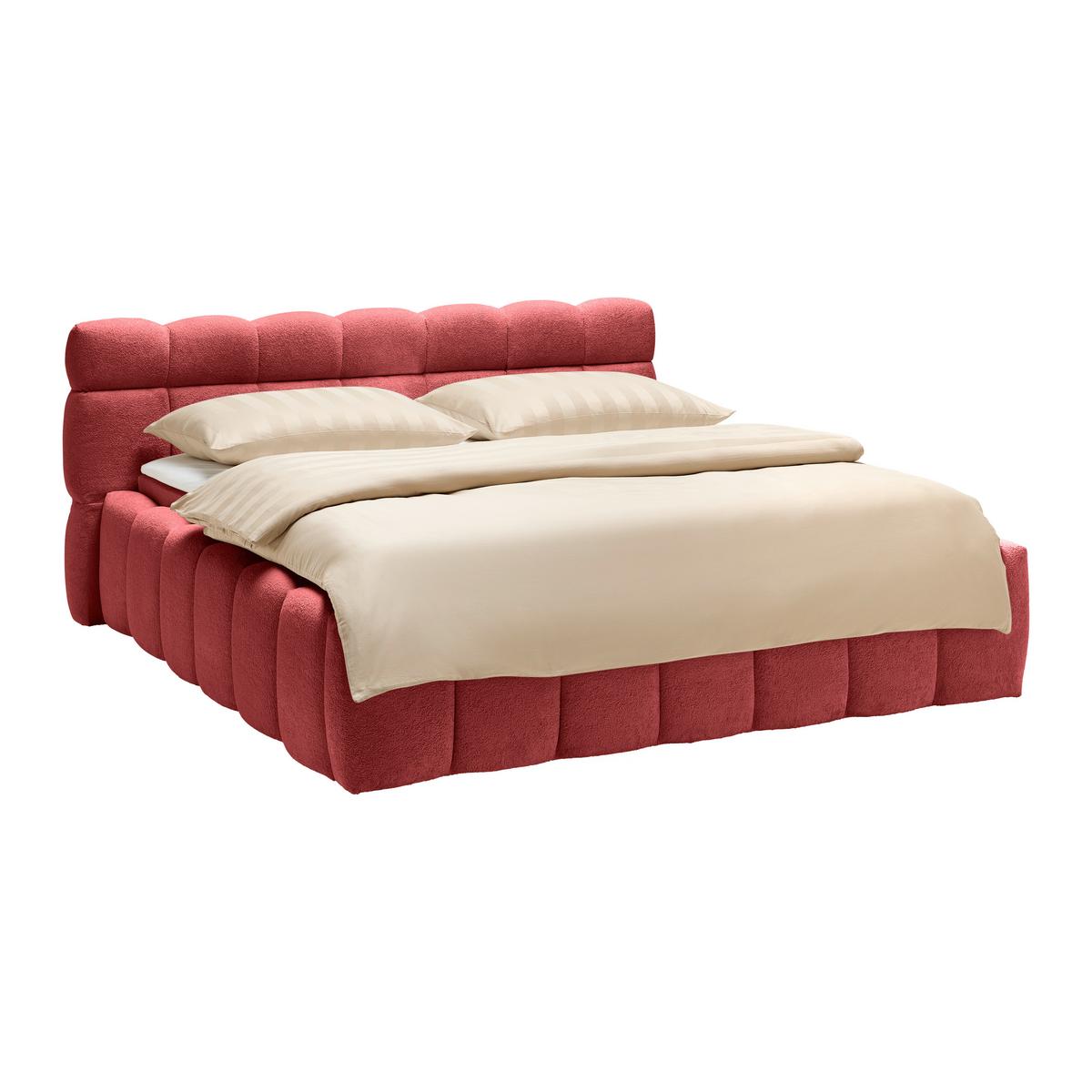 Čalouněná postel MONTE 200x200, červená - černá/červená, Konvenční, textil/plast (200/200cm) - Based