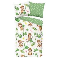 Kinderbettwäsche Play Grün Ecru 135x200 cm - Ecru/Grün, Natur, Textil (135/200cm)