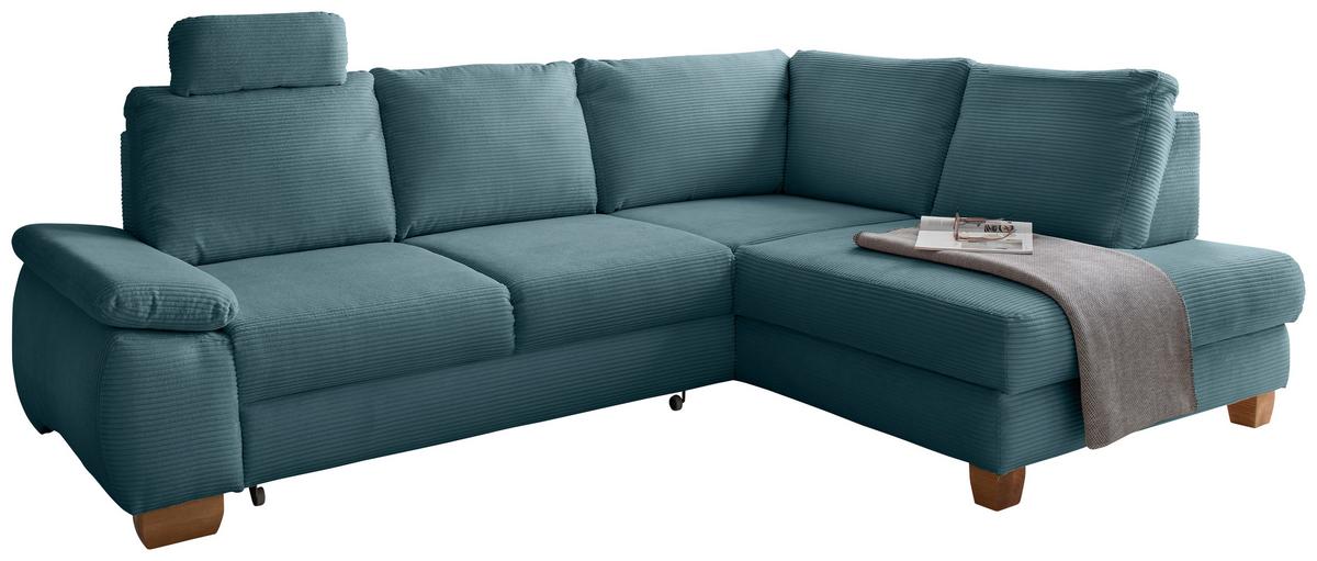 Eckschlafsofa Positano. Petrol S: 261x206 Cm - Wildeiche/Petrol, MODERN, Textil (261/206cm) - Livetastic