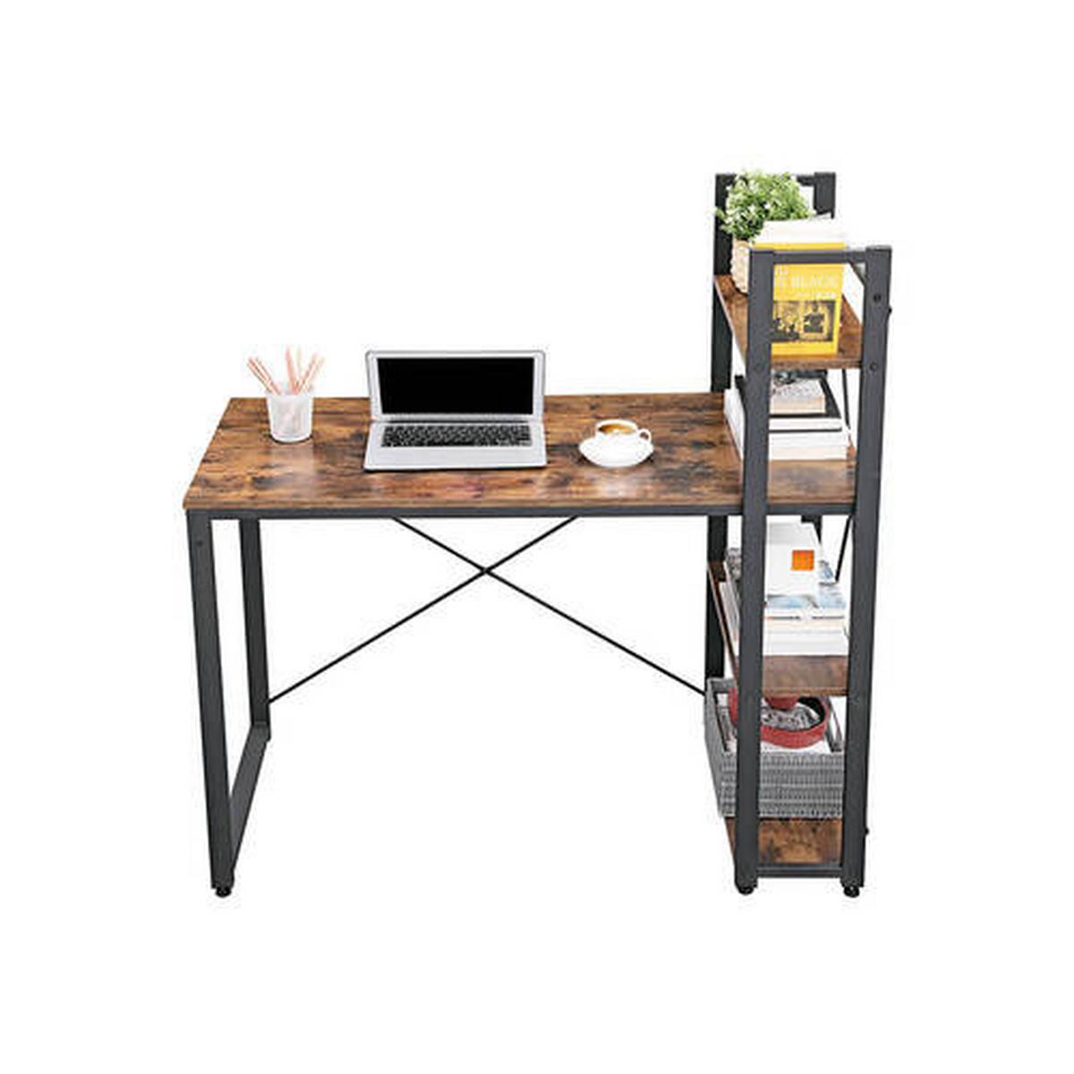 Písací stôl IRON - hnedá/čierna, Basics, kov/kompozitné drevo (120/60/120cm) - Boxxx