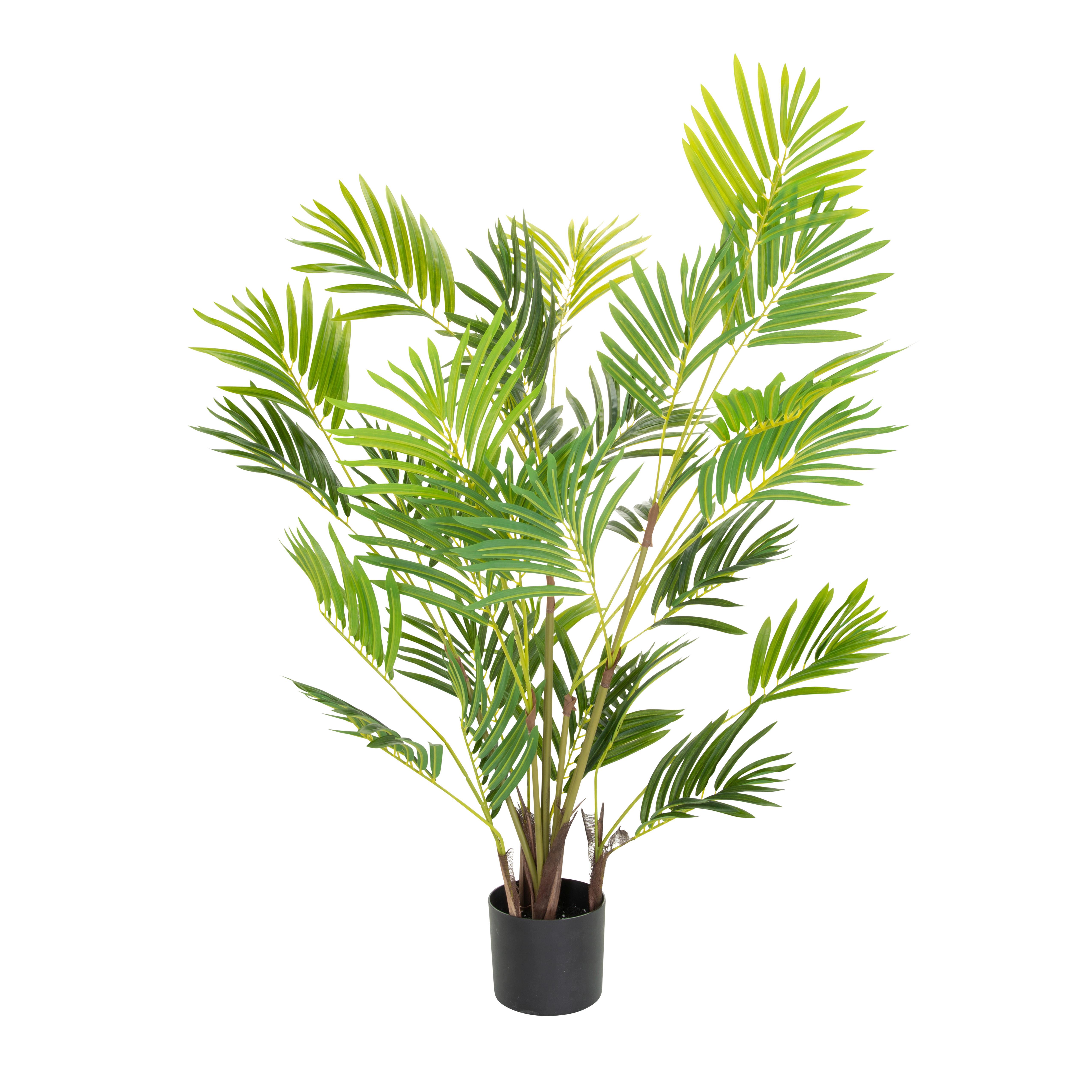 Kunstpflanze Areca I - Schwarz/Braun, Basics, Kunststoff (70/120/70cm) - MID.YOU
