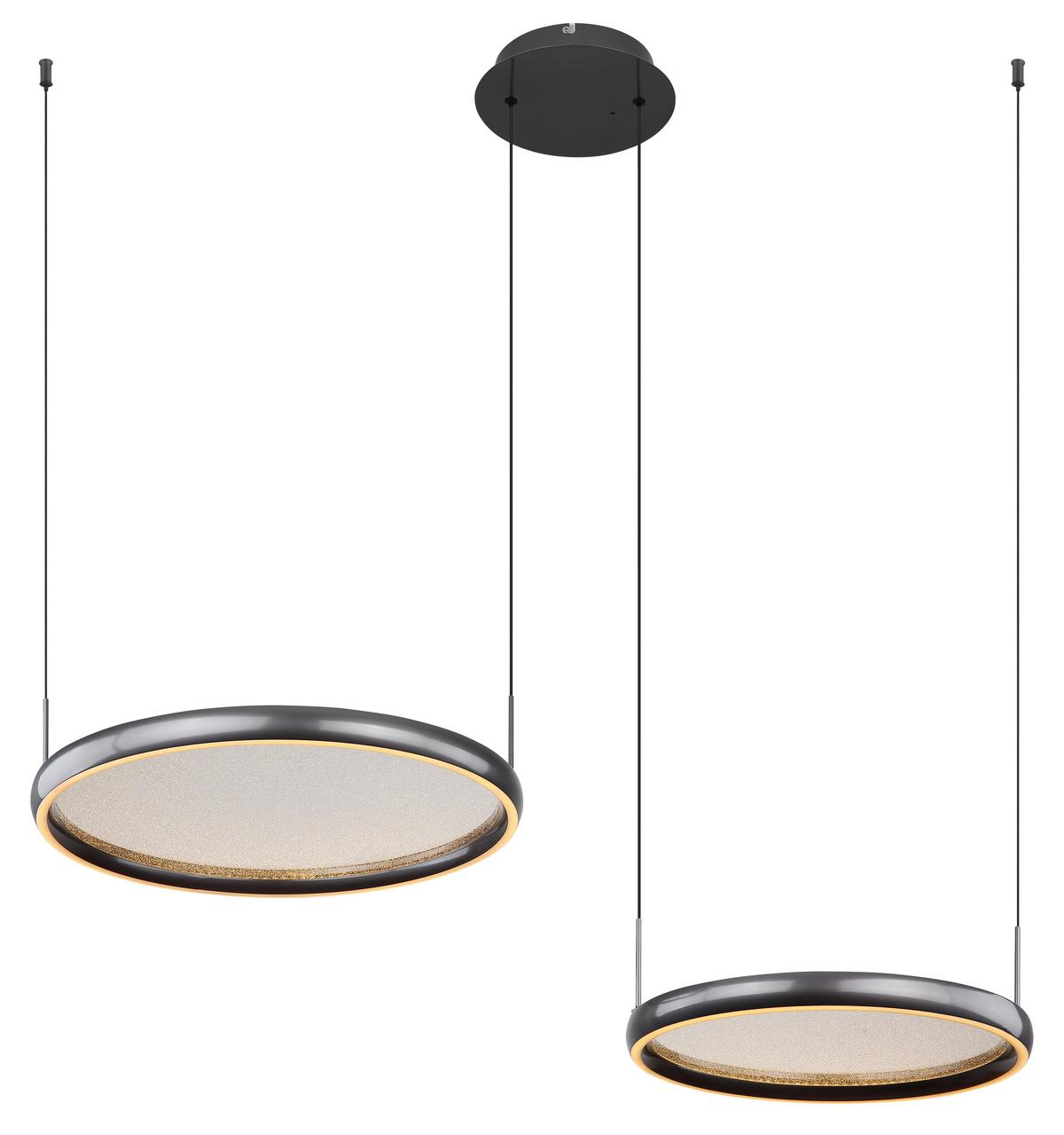 Led Függőlámpa 67186-50 - fekete/fehér, Design, műanyag/fém (89/50/150cm) - Globo