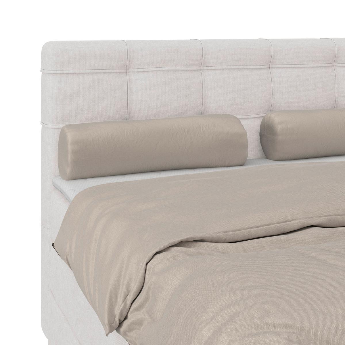 Boxspringbett MITTO Champagner 140x200 cm - Champagner/Schwarz, KONVENTIONELL, Textil/Metall (140/200cm)