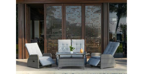 Loungegarnitur 4-Tlg Santander Metall/Polly-Rattan mit Kissen - Grau, MODERN, Kunststoff/Textil (120/60/60cm) - Beldano