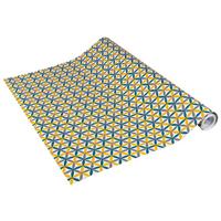 Klebefolie Muster Kf Charleston 45x200 cm - Blau/Gelb, Basics (45/200cm)