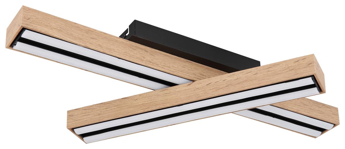 LED-Deckenleuchte Doro L: 51,5 cm Memory-Funktion - Opal/Schwarz, Basics, Kunststoff/Metall (51,5/36,5/11cm) - Globo