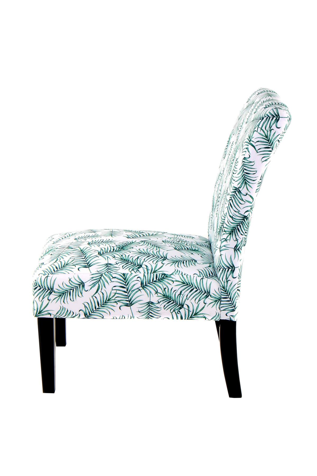 Stuhl Indira 100 Grün/Weiß - Schwarz/Weiß, Design, Holz/Textil (55/92/77cm) - Kayoom