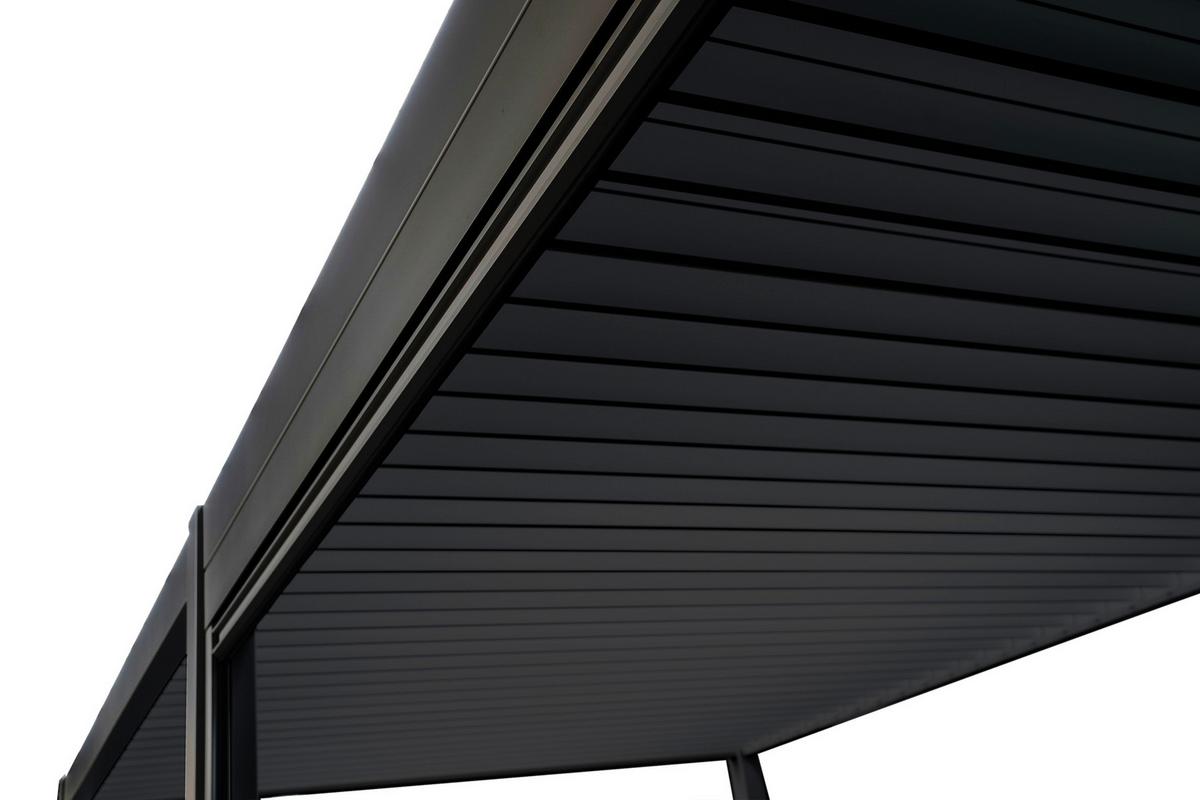 Pavillon-rollo Mirador B: 279 Cm, Wetterfest - Anthrazit/Grau, MODERN, Textil/Metall (360/250/10cm) - Gardenson