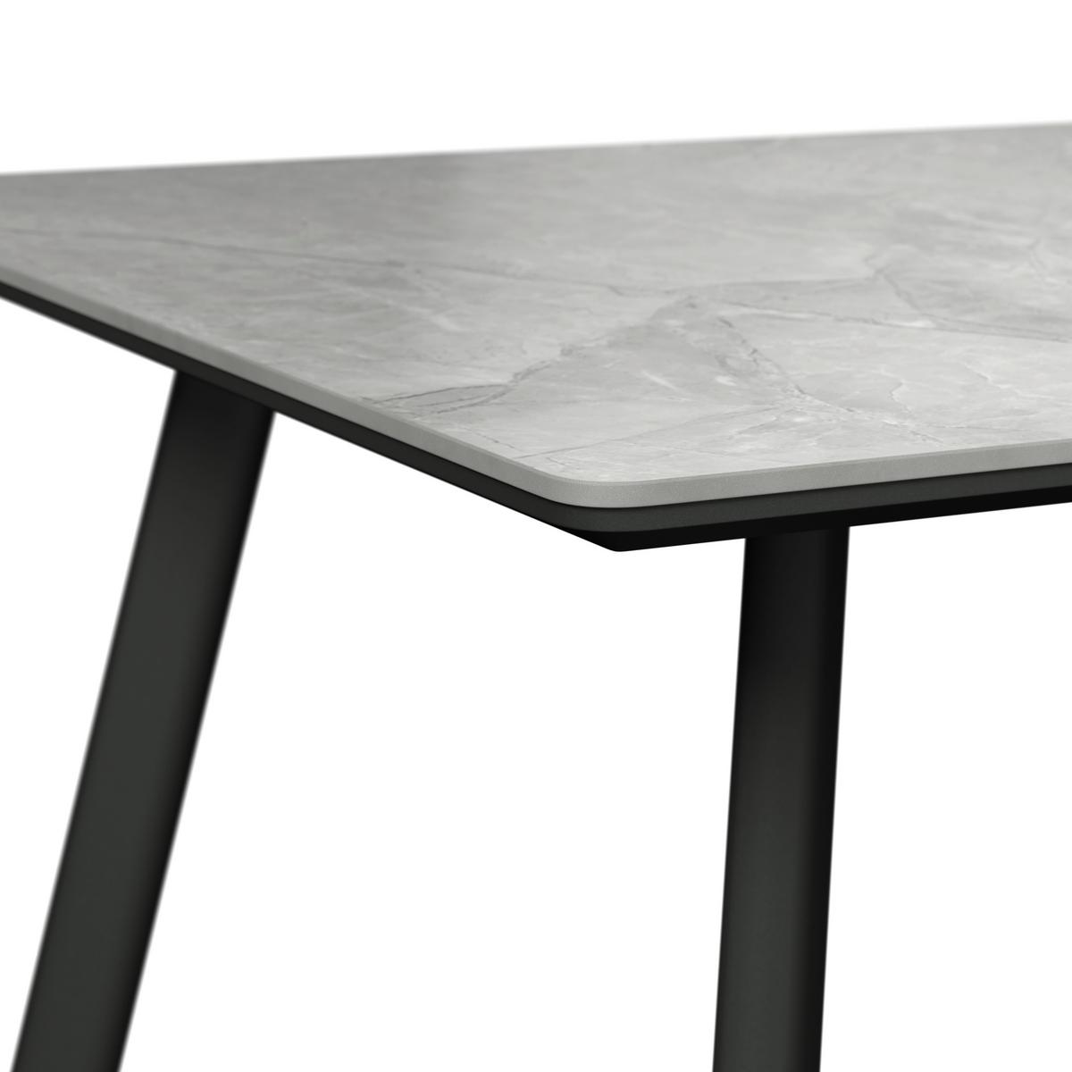 Étkezőasztal George 160 - fekete/szürke, Trend, faalapú anyag/fém (160/80/76cm)