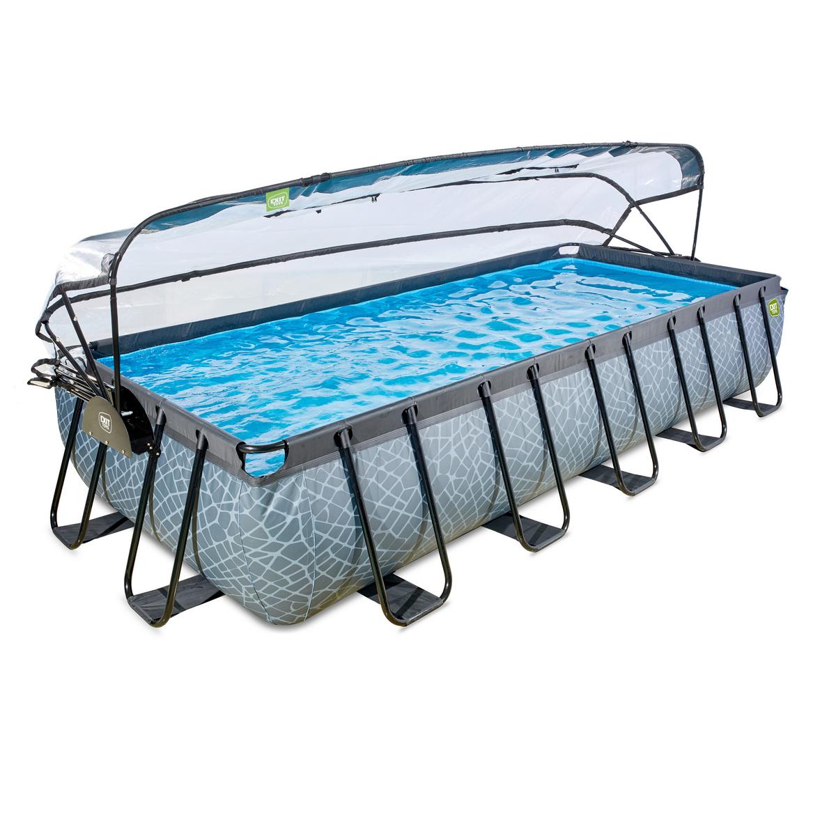 Pool-set Exit Stone Pool - Grau, KONVENTIONELL, Kunststoff (540/250/100cm) - EXIT Toys