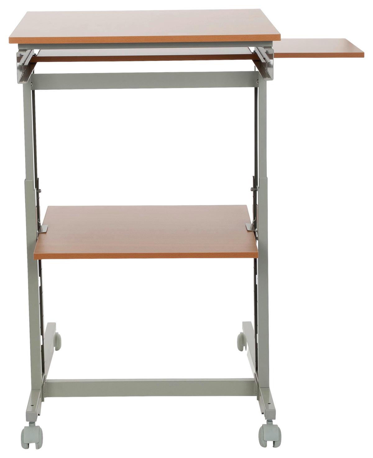 Schreibtisch B 50cm H 71,5 - 107,5 Cm Grau/buche Dekor - Buchefarben/Grau, Basics, Holzwerkstoff/Kunststoff (60/71,5-107,5/50cm) - MID.YOU